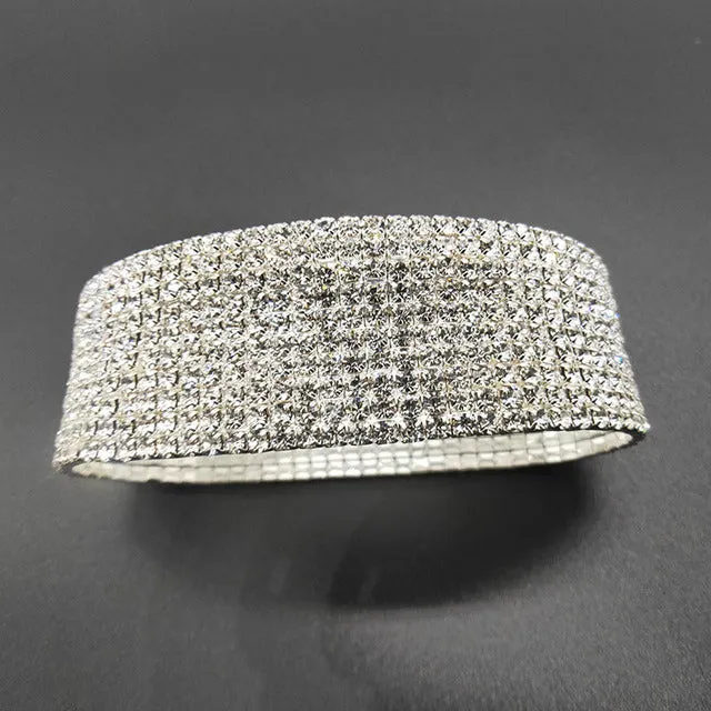 10 Rows Crystal Rhinestone Anklets Silver Plated and Gold Color Anklet