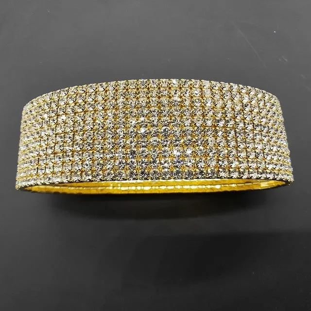 10 Rows Crystal Rhinestone Anklets Silver Plated and Gold Color Anklet