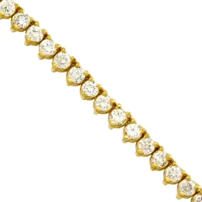 10k Yellow Gold Diamond Tennis Chain 4 mm 15.25 Ctw