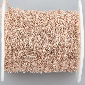 130 feet ROSE GOLD Plated Oval Cable Chain, Bead Chain, fch1038b