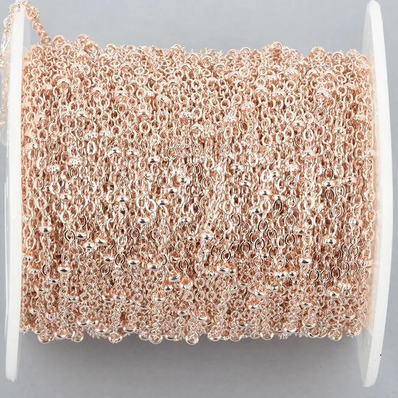 130 feet ROSE GOLD Plated Oval Cable Chain, Bead Chain, fch1038b