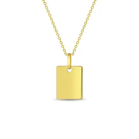 14k Gold Square Tag Women's Pendant/Necklace
