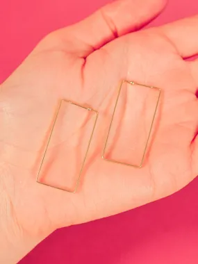 14k Rectangular Hoop Earrings