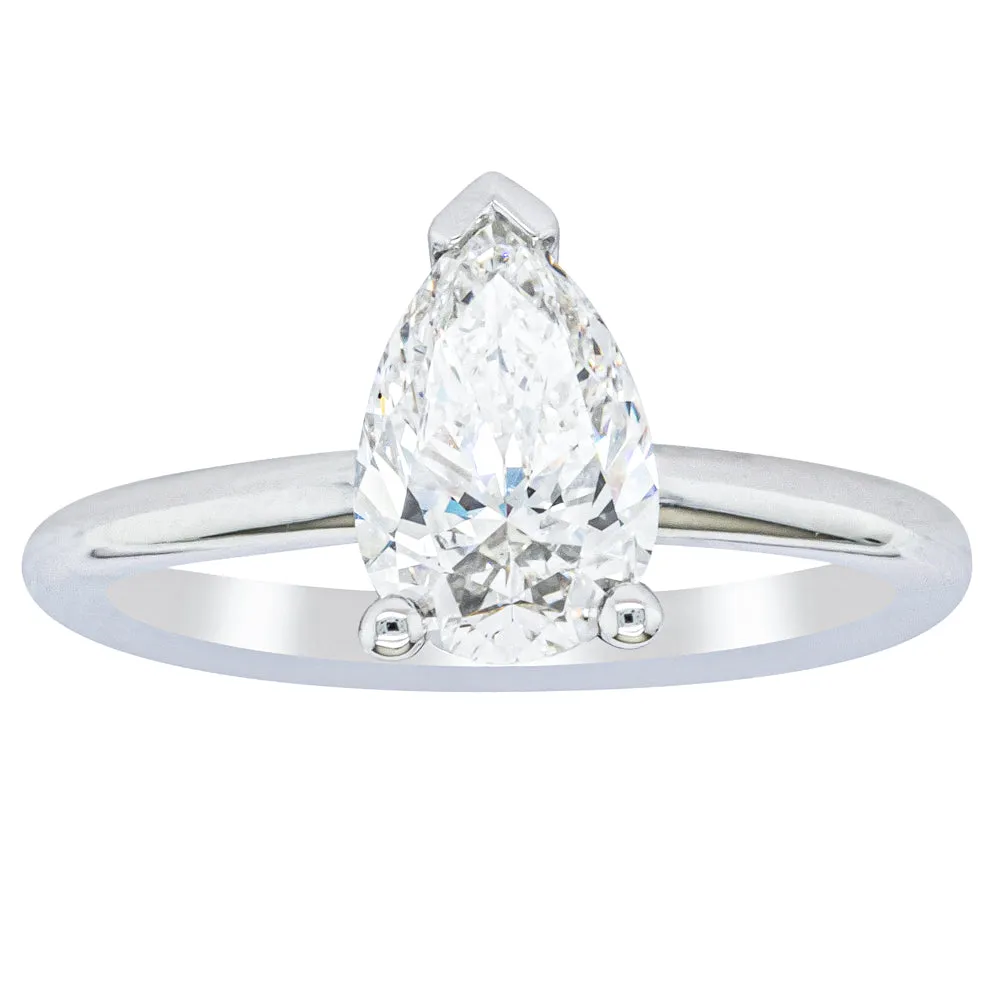 18ct White Gold 1.51ct Pear Cut Diamond Melba Ring