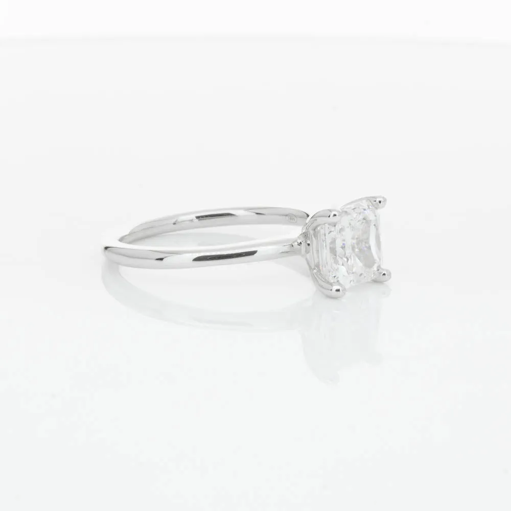 18ct White Gold 2.01ct Radiant Cut Diamond Melba Ring
