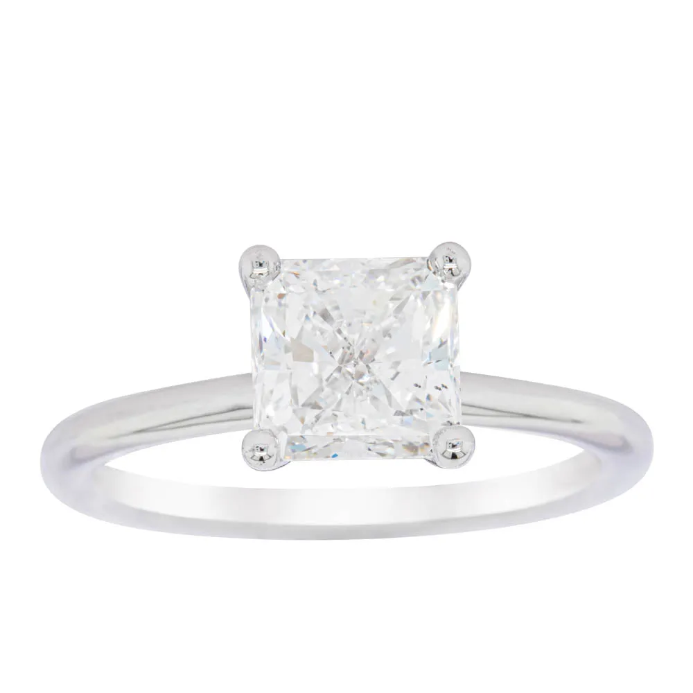 18ct White Gold 2.01ct Radiant Cut Diamond Melba Ring