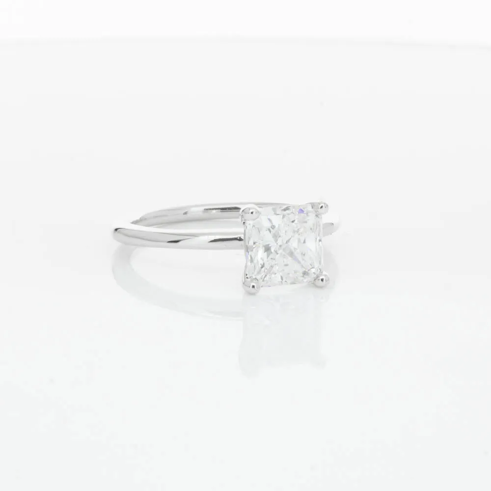 18ct White Gold 2.01ct Radiant Cut Diamond Melba Ring