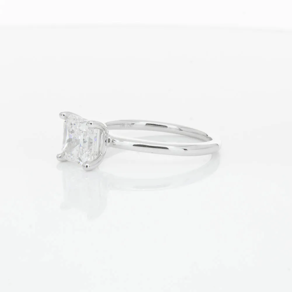 18ct White Gold 2.01ct Radiant Cut Diamond Melba Ring