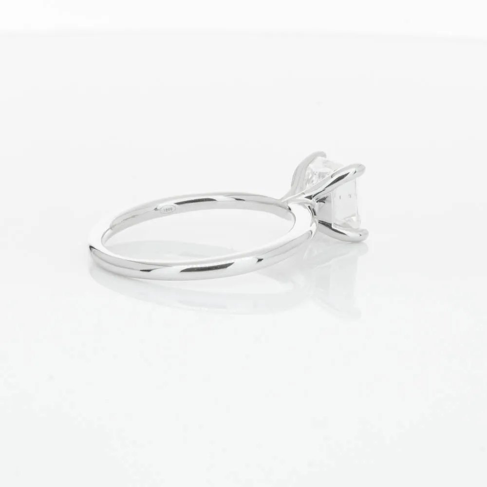18ct White Gold 2.01ct Radiant Cut Diamond Melba Ring