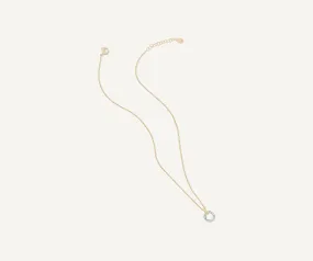 18K Yellow Gold Diamond Pavé Circle Pendant