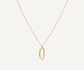 18K Yellow Gold Pendant Necklace with Diamond Accent