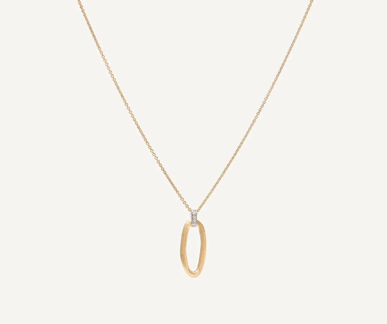 18K Yellow Gold Pendant Necklace with Diamond Accent