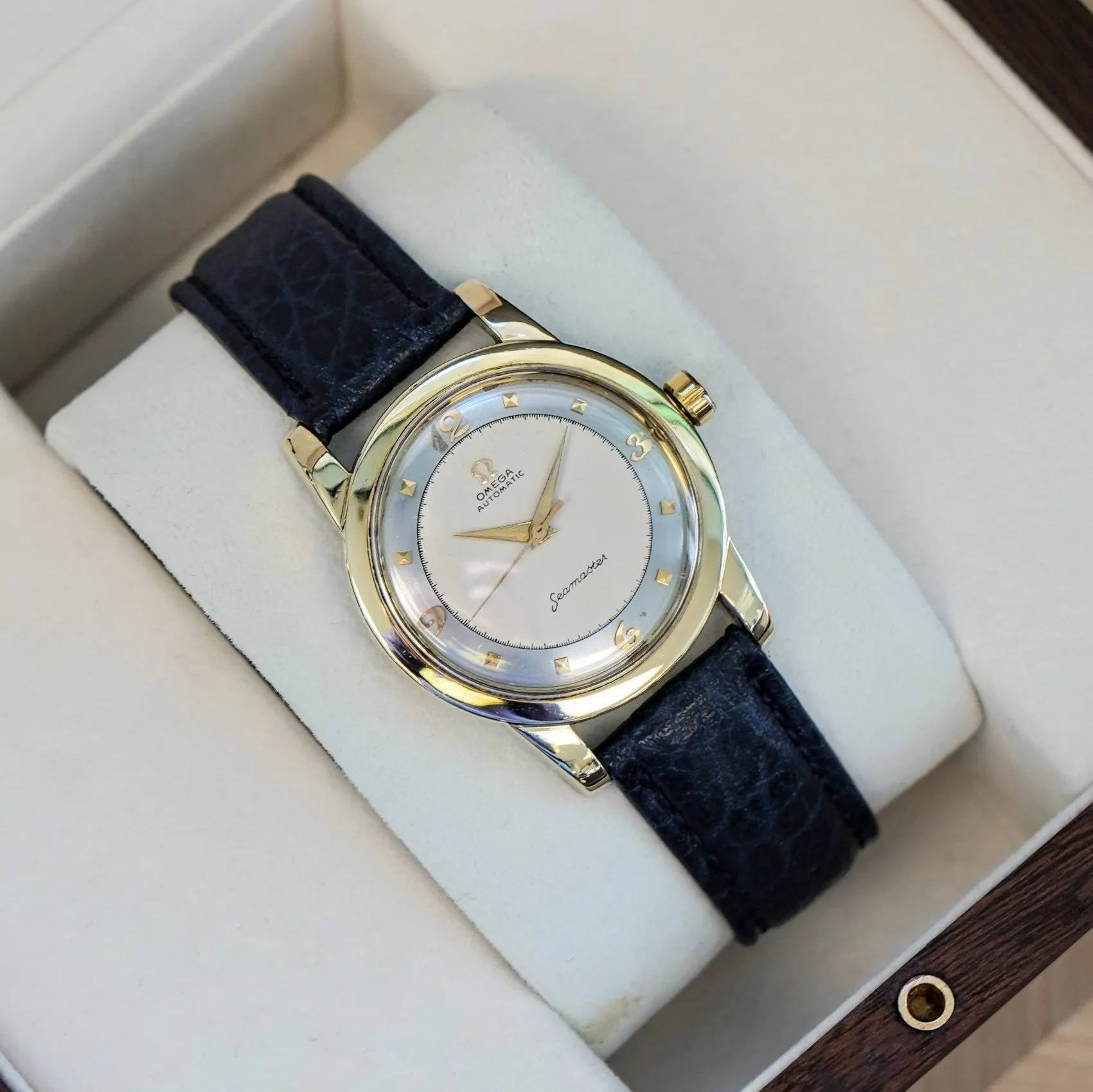 1950 OMEGA Seamaster Watch Bumper Automatic Ref. 2577-17 Cal. 351 34mm Wristwatch - IN BOX!