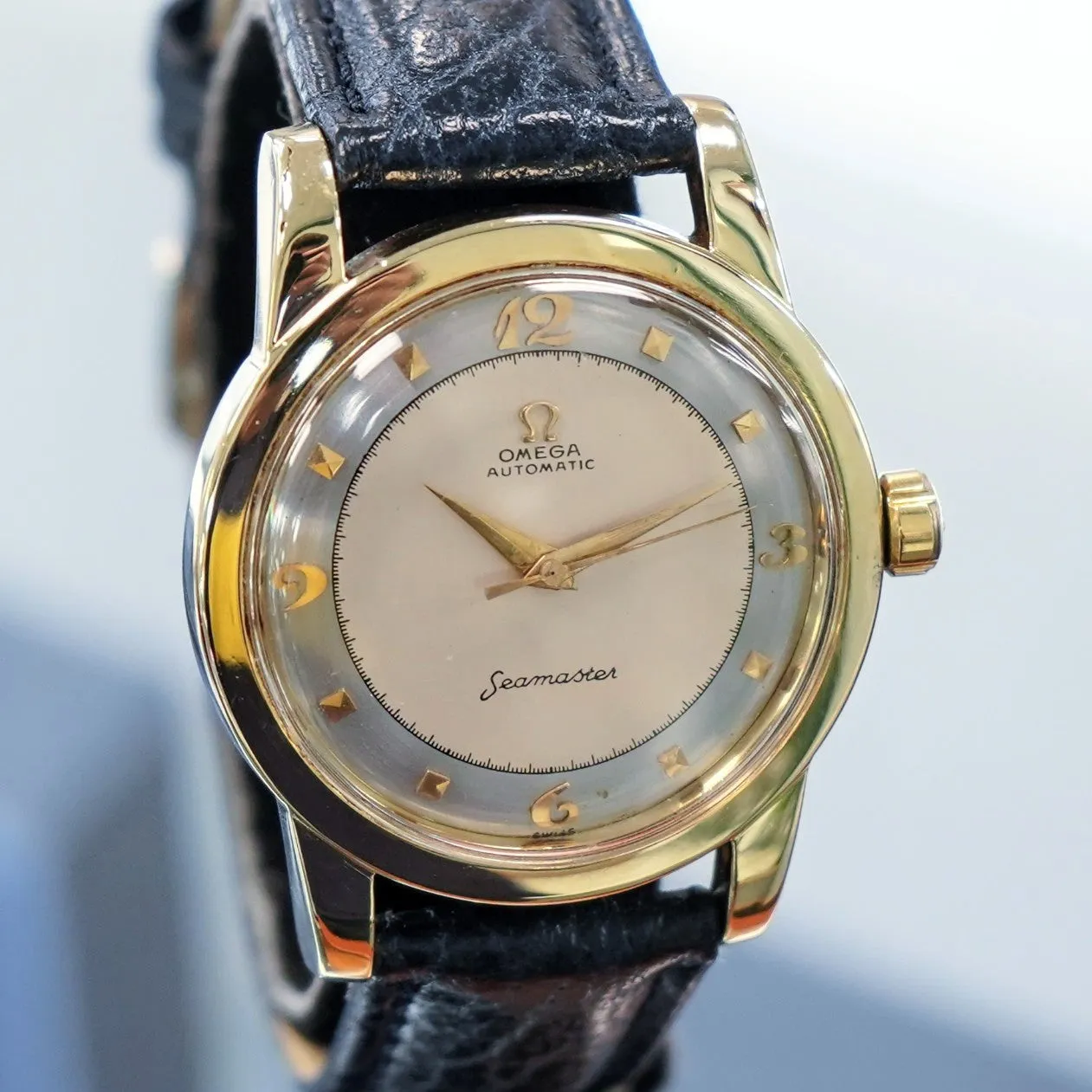 1950 OMEGA Seamaster Watch Bumper Automatic Ref. 2577-17 Cal. 351 34mm Wristwatch - IN BOX!
