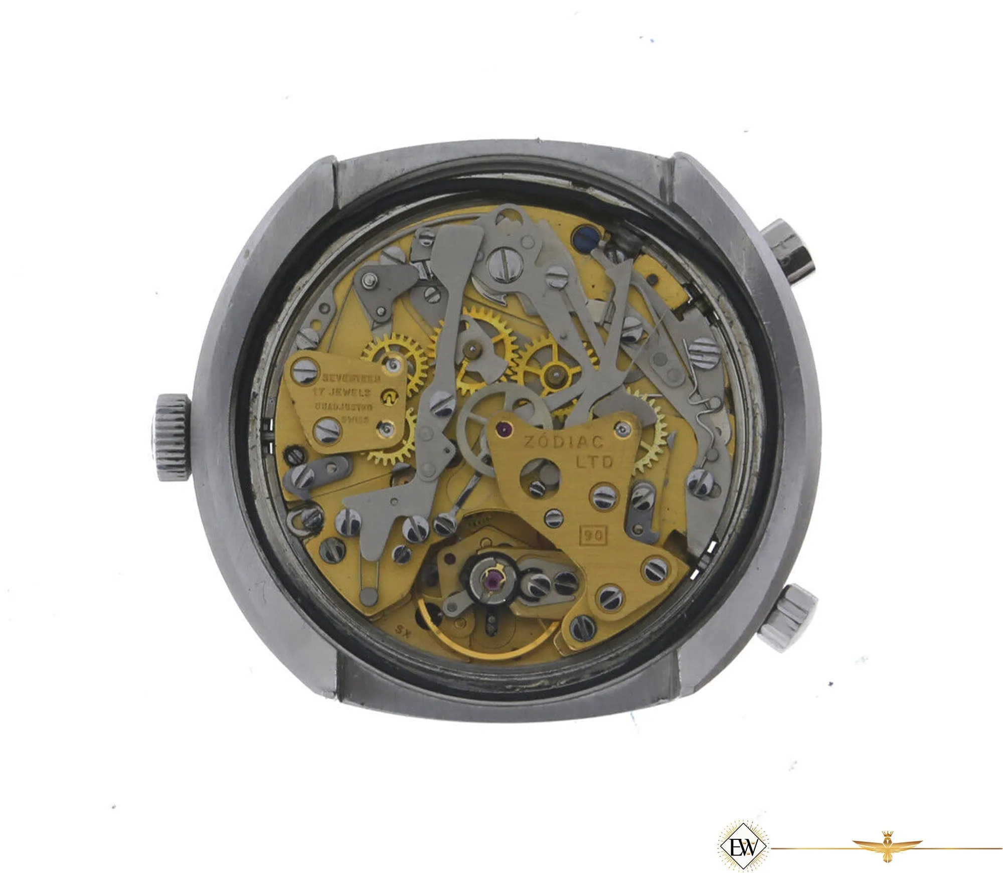 1970's Vintage Zodiac Chronograph Cal 12 / 90 Automatic Date Blue TV Ref 902-887