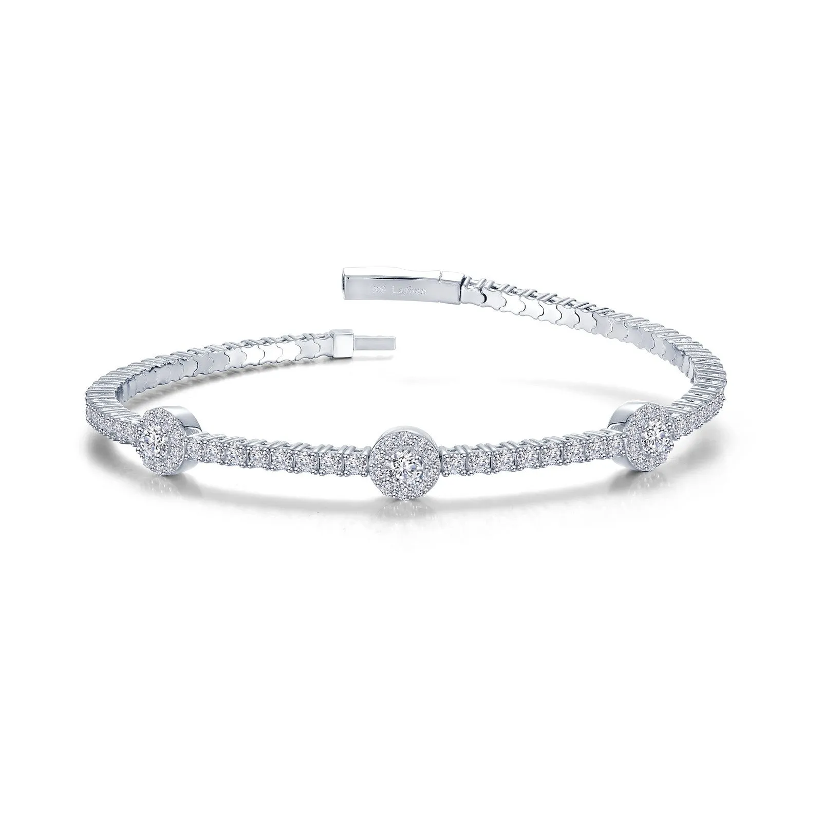 2.90 CTW Halo Station Flexible Tennis Bracelet B0194CSP68