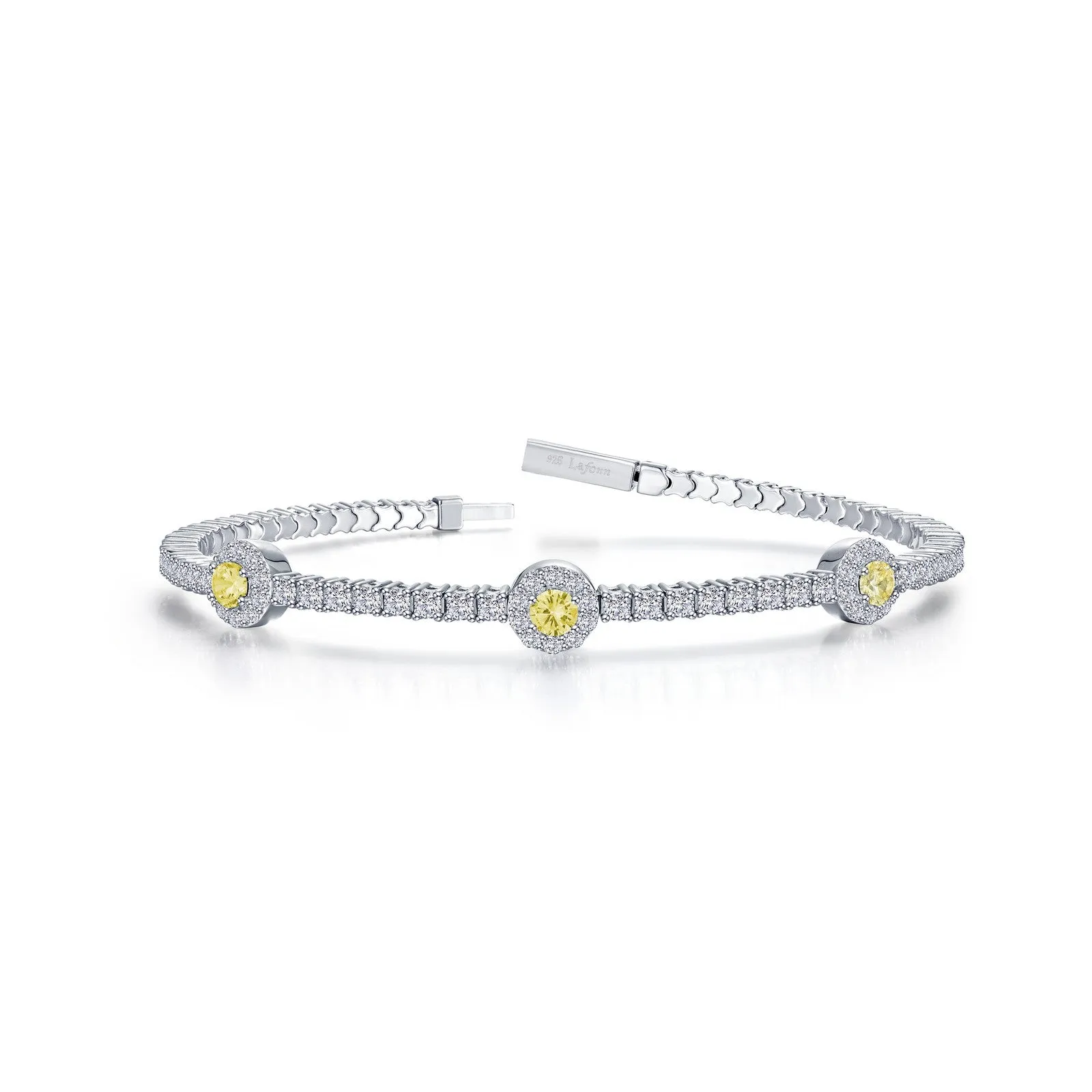 2.90 CTW Halo Station Flexible Tennis Bracelet B0194CSP68
