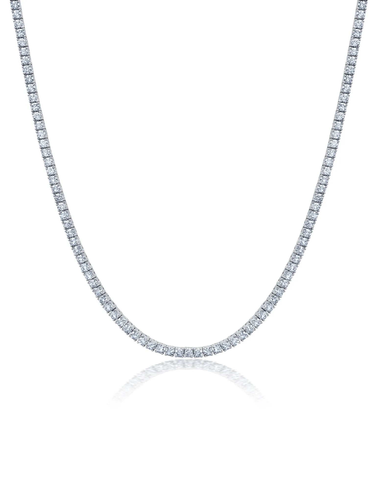 2mm Round Cut Tennis Necklace in Platinum