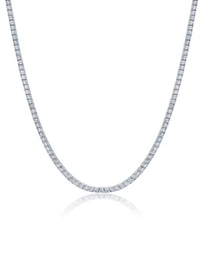 2mm Round Cut Tennis Necklace in Platinum