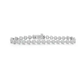 3 Prong Tennis Bracelet Made In 14K White Gold