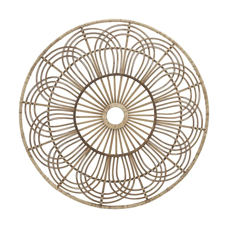36" Round Wicker Wall Decor - Brown
