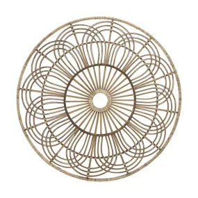 36" Round Wicker Wall Decor - Brown