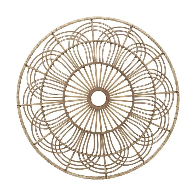 36" Round Wicker Wall Decor - Brown