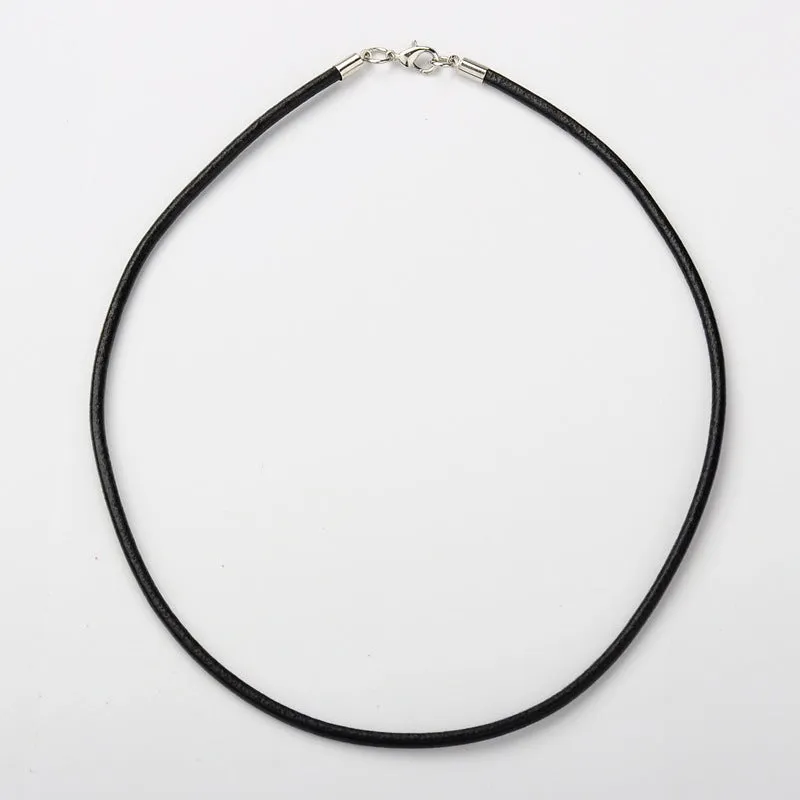 3mm Leather Necklace (66cm) - Black