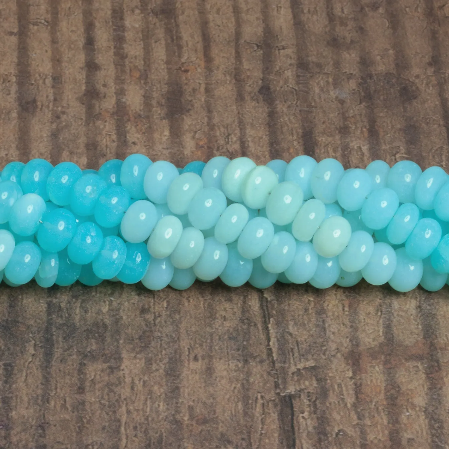 8-9mm Sky Blue Opal Plain Rondelles 16 inch 70 beads