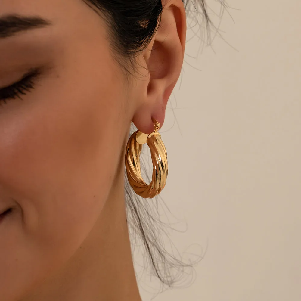 80's Retro Hoop Earrings