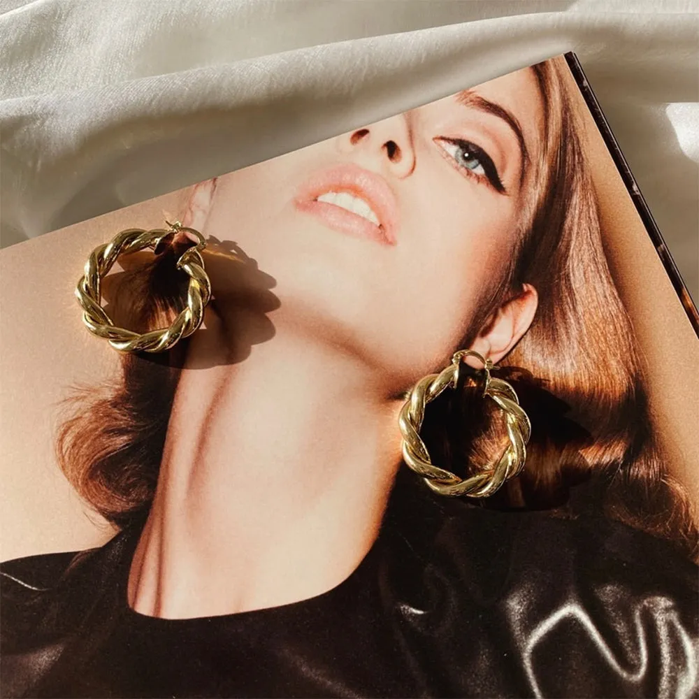 80's Retro Hoop Earrings
