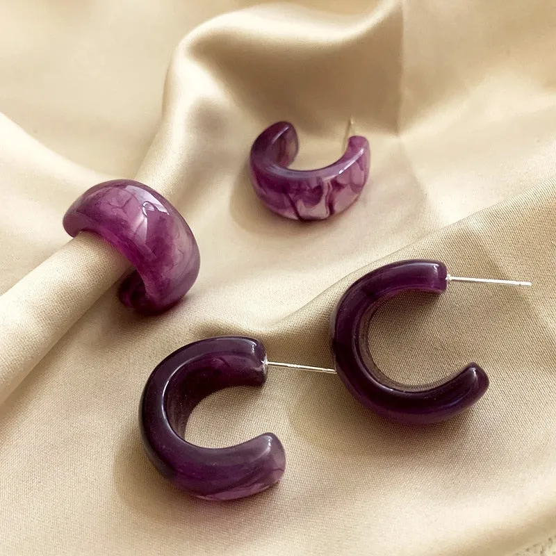 Acrylic Hoop Earrings