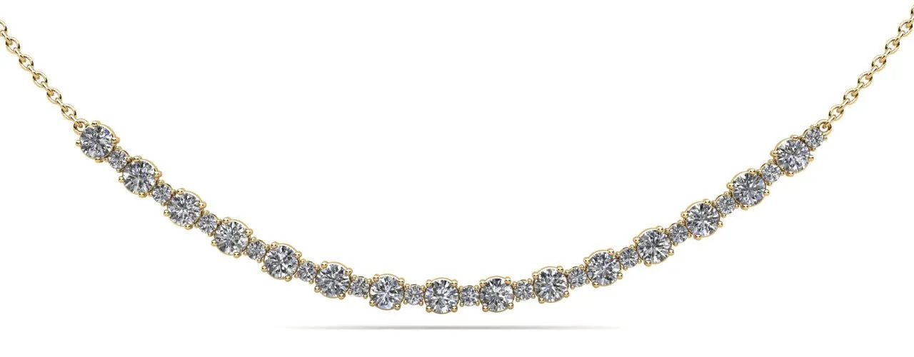 Alternating Diamond Tennis Lab-Grown Diamond Necklace with 2.06 ct.(finished) 1.7mm, 3.1mm