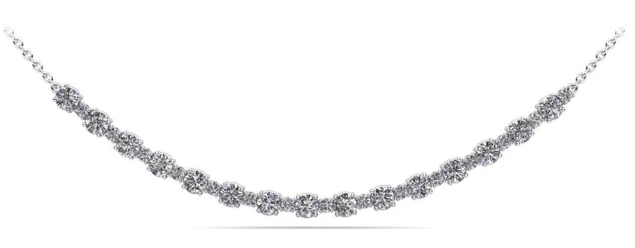 Alternating Diamond Tennis Lab-Grown Diamond Necklace with 2.06 ct.(finished) 1.7mm, 3.1mm
