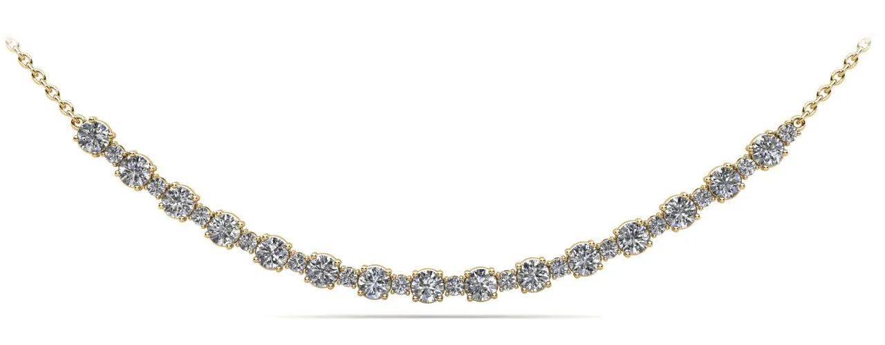 Alternating Diamond Tennis Lab-Grown Diamond Necklace with 2.06 ct.(finished) 1.7mm, 3.1mm