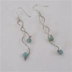 Amazonite & Silver Long & Dangling Earrings