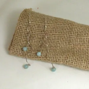 Amazonite & Silver Long & Dangling Earrings