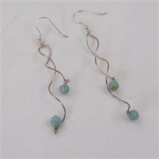 Amazonite & Silver Long & Dangling Earrings