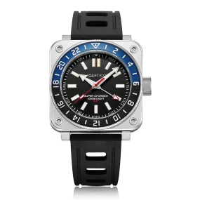 Aquatico Steel Man GMT Watch (Black Dial Batman Bezel) NO DATE