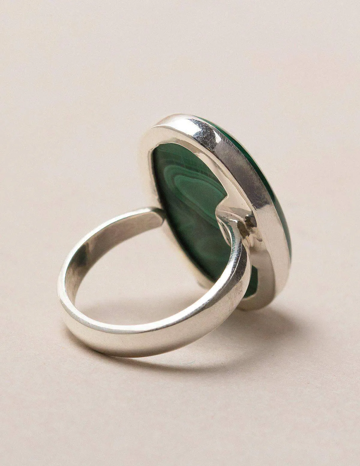 As Is - Malachite Gemstone Ring - Adjustable