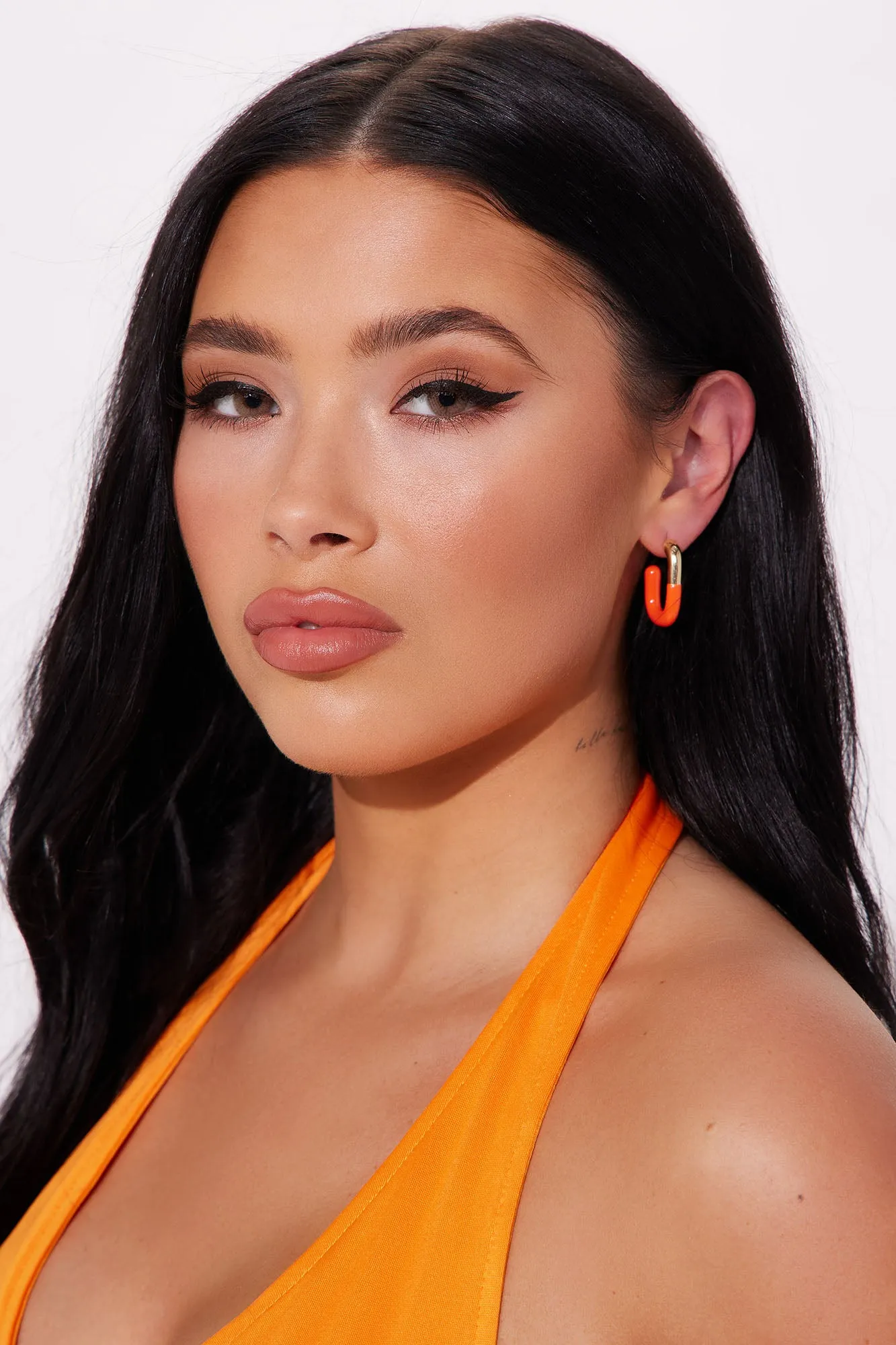 Atlas Hoop Earrings - Orange