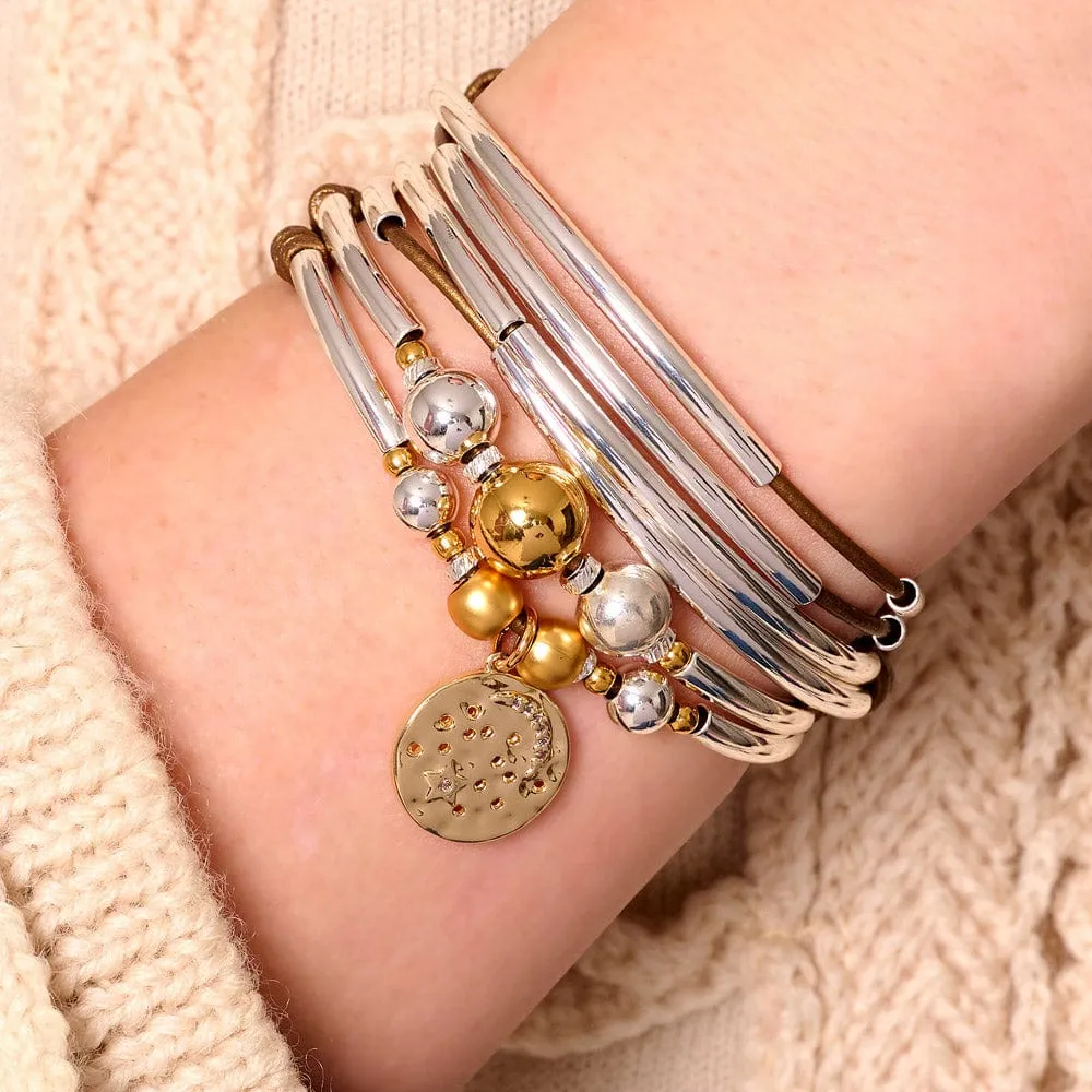 Big Dipper Gold Charm with Cubic Zirconia Inlay