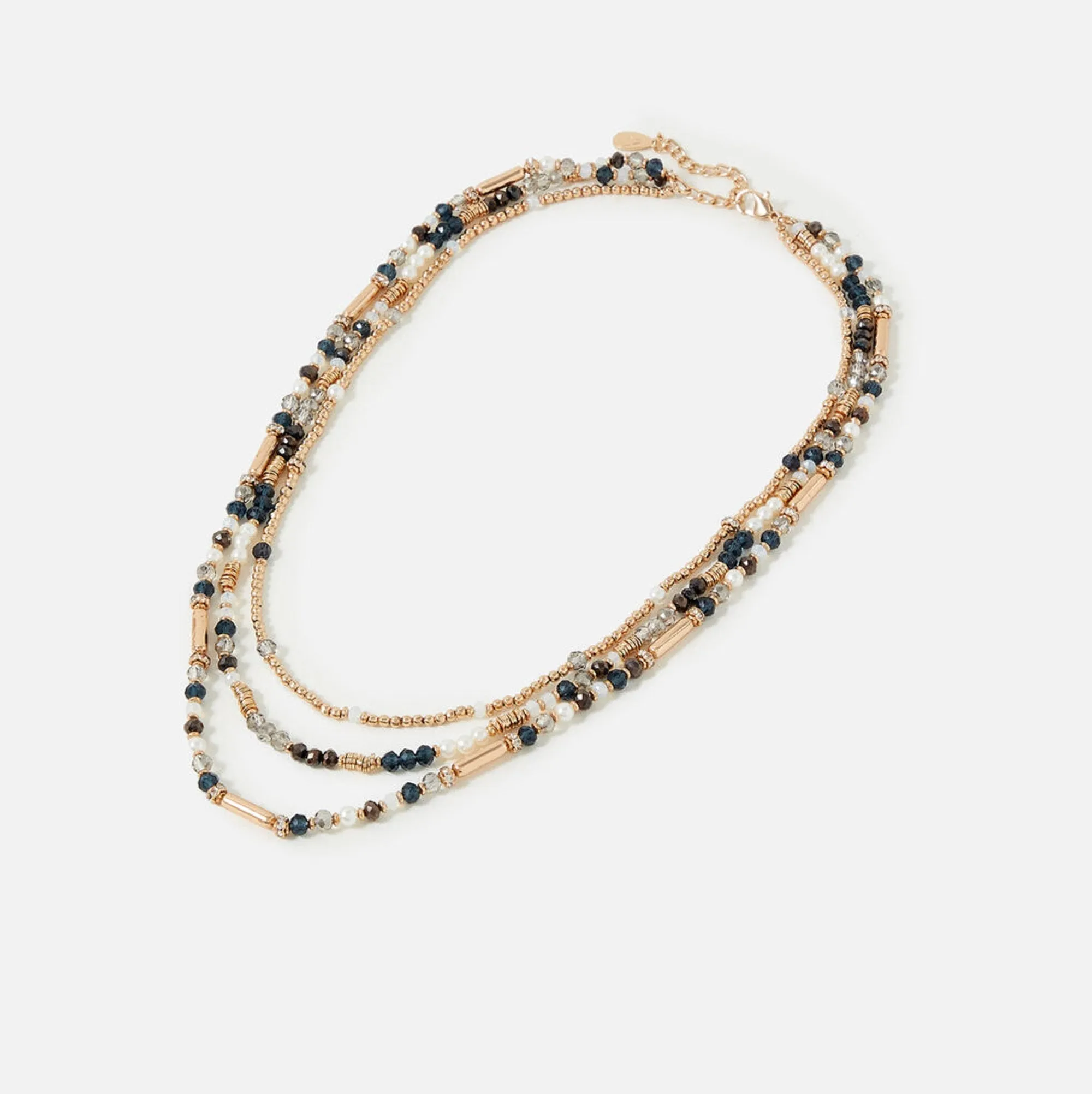 Blue Harvest Beaded Multi Layer Collar
