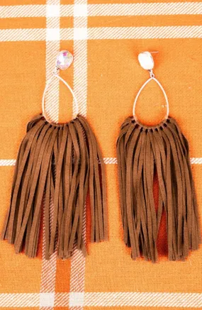 Brown Fringe Earrings
