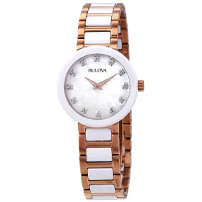 Bulova Diamond Mother of Pearl Dial Ladies Watch 98P160