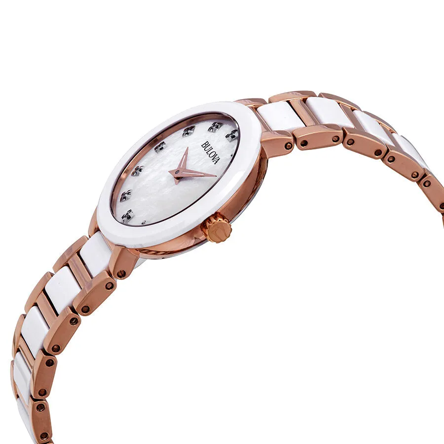 Bulova Diamond Mother of Pearl Dial Ladies Watch 98P160