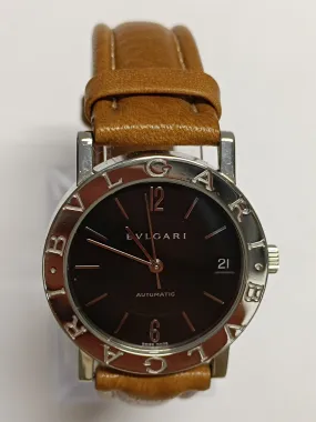 BVLGARY Rare Limited Unisex SS Black Dial Date Wrist Watch - 8K APR w/ COA!