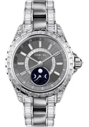 Chanel - J12 White Gold 38mm Moonphase Watch H3460
