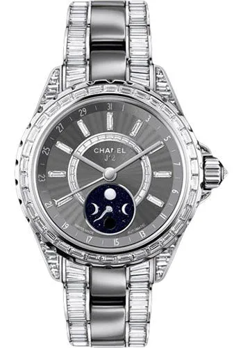 Chanel - J12 White Gold 38mm Moonphase Watch H3460