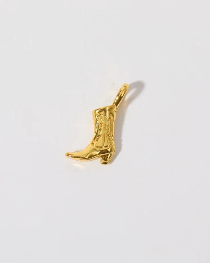 COWGIRL BOOT CHARM PENDANT 18K GOLD PVC